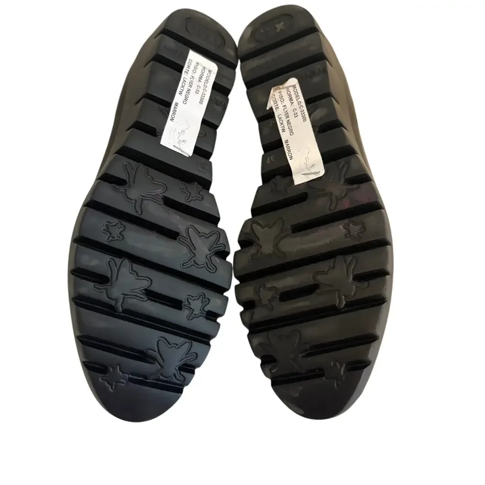 NWT Wonders Spain Sevilla Tortoise Scalloped Patent Leather Mary Jane Wedge